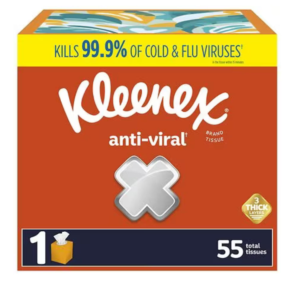Kleenex tissues 55ct anti viral