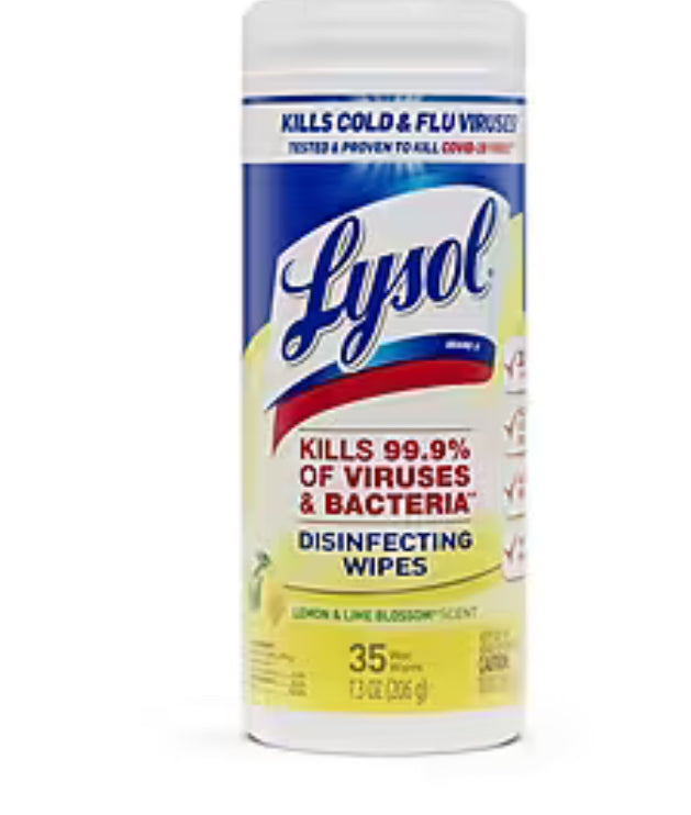 Lysol disinfectant wipes 35ct lemon and lime blossom