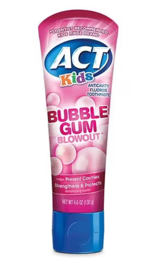 Act kids toothpaste 4.6oz bubble gum