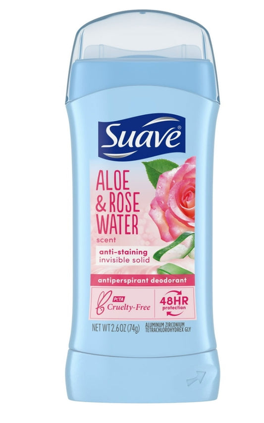 Suave aloe and rose water 2.6oz deodorant