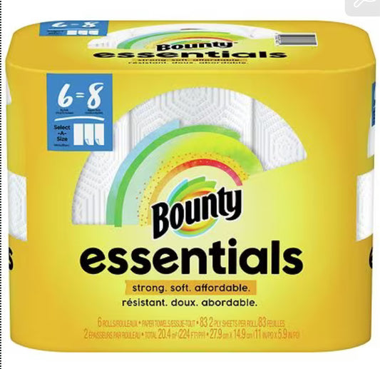 Bounty essentials paper towels 6=8