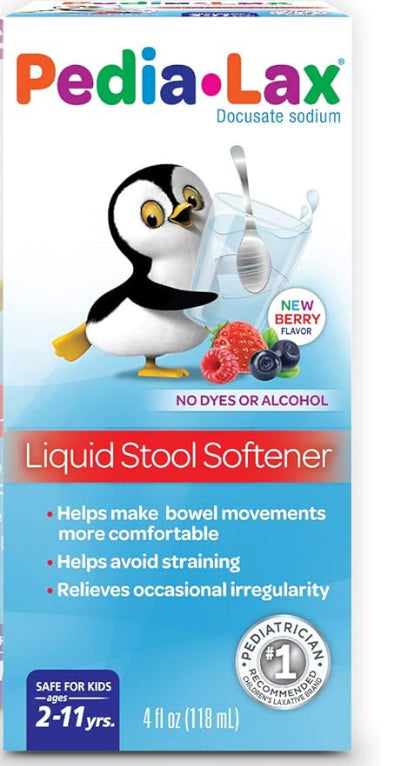PediaLax kids liquid stool softener 4oz 2-11yo
