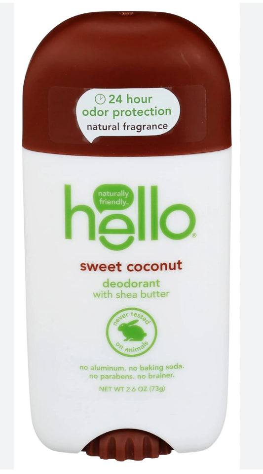 Hello deodorant 2.6oz sweet coconut with shea butter