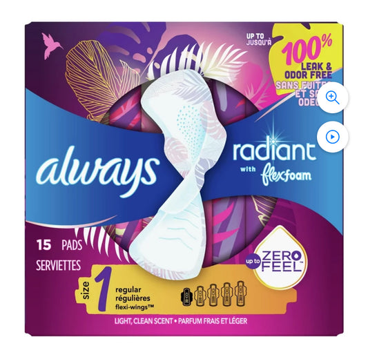 Always radiant pads 15ct
