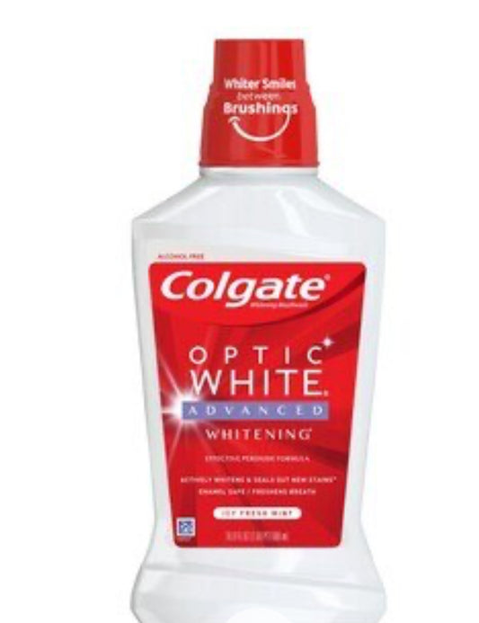 Colgate optic white advanced whitening mouthwash 8oz