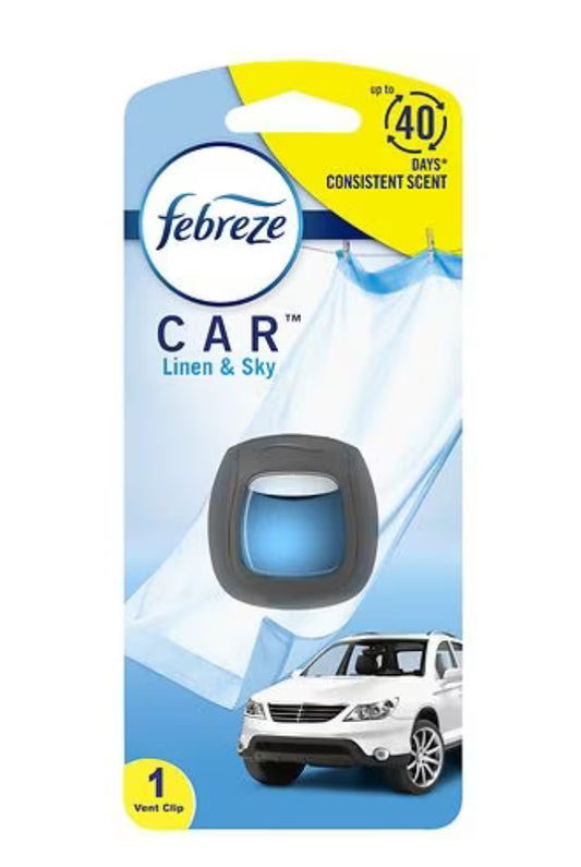 Febreze car vent 1ct linen and sky