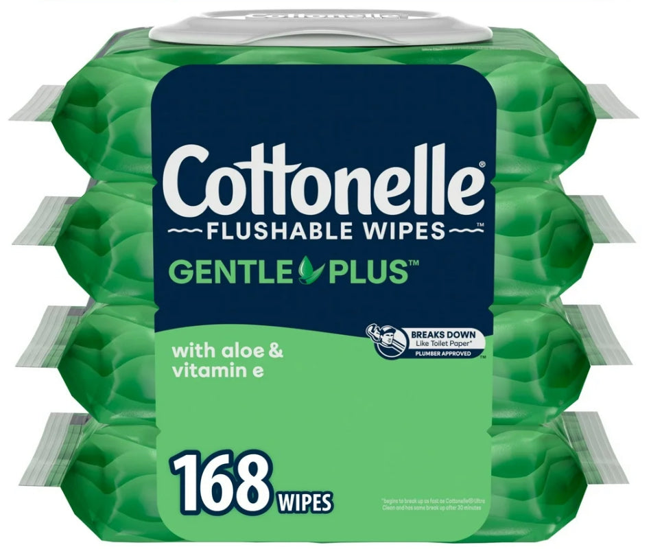 Cottonelle flushable wipes 168ct