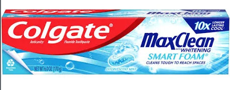Colgate maxfresh 6oz toothpaste smart foam mint