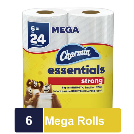 Charmin essentials 6=24 toilet paper 2ply strong