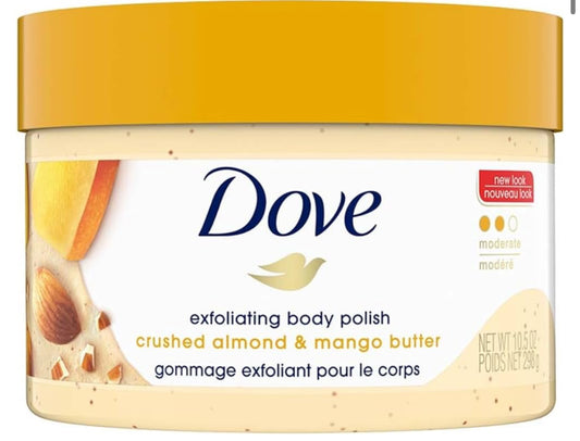 Dove body polish 10.5oz crushed almond and mango butter