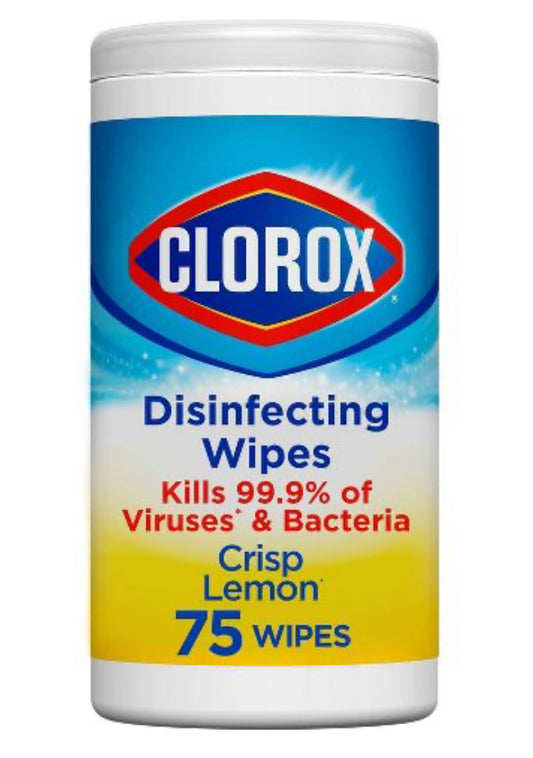Clorox disinfectant wipes 75ct crisp lemon