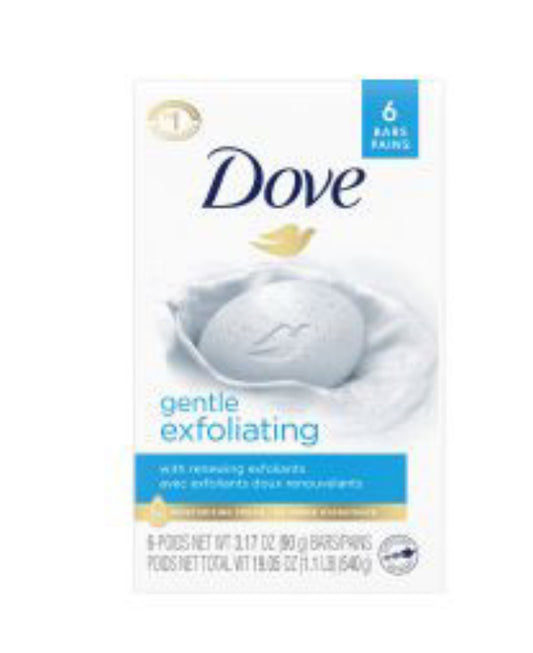 Dove bar soap 6pk gentle exfoliating