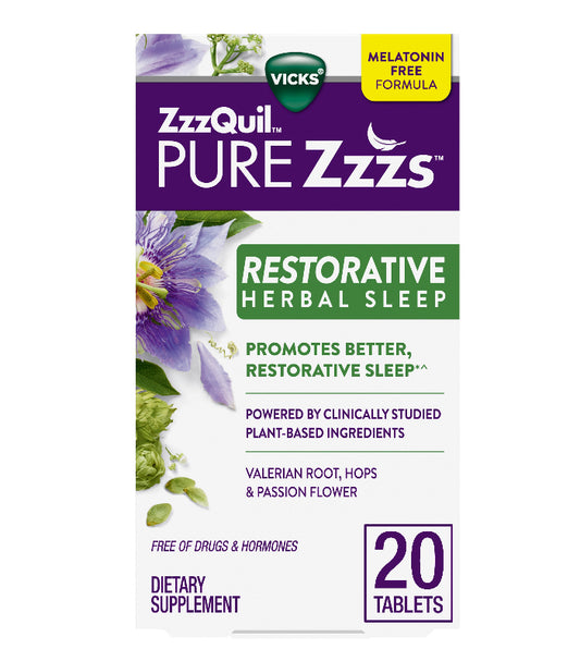 Vicks pure zzzs restorative herbal sleep 20ct
