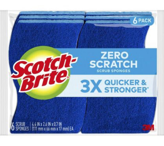 Scotch brite 6pk sponges zero scratch