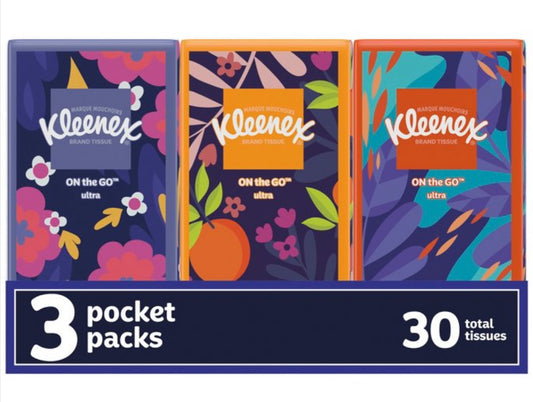 Kleenex pocket packs 3ct