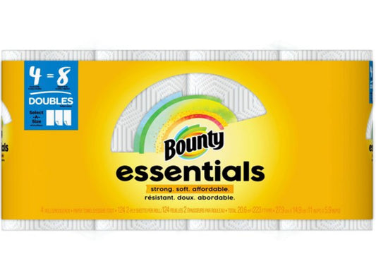 Bounty essentials paper towels 4=8