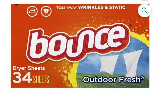 Bounce 34ct dryer sheets