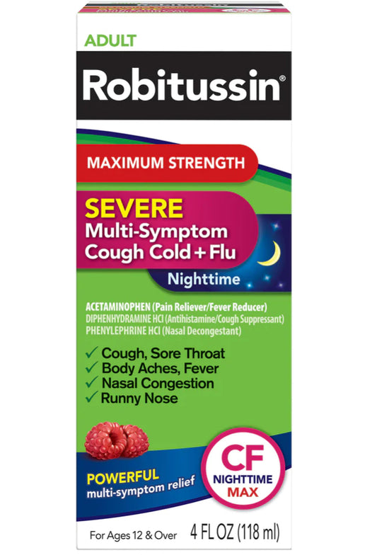Robitussin severe multi symptom cough cold and flu night time 4oz ADULT