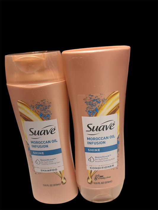 Suave shampoo conditioner SET 12.6oz Moroccan oil infusion shine