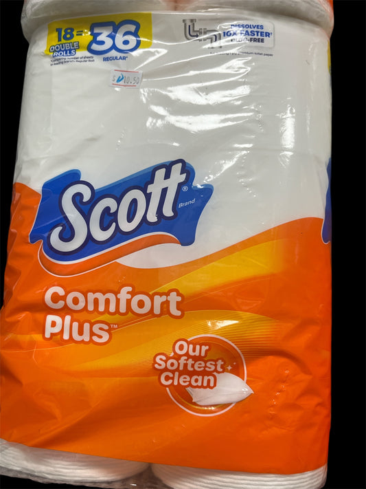 Scott comfort plus 2ply toilet paper 18=36